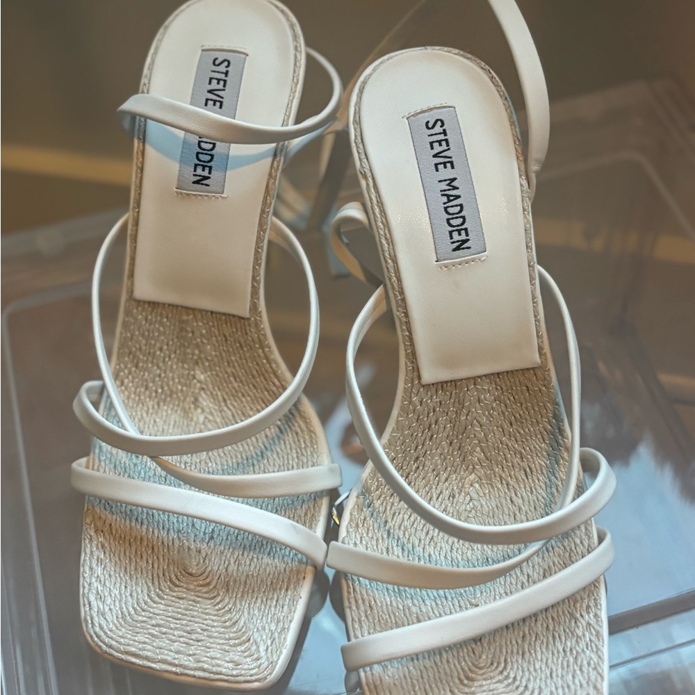 Steve Madden White Strappy Sandals
